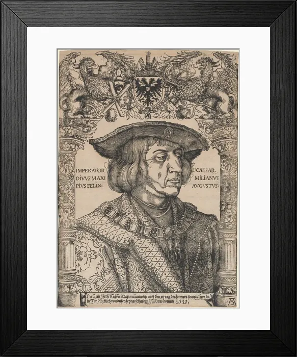 Framed Print : Emperor Maximilian I, 1519. Creator: Hans Weiditz Framed Print : Emperor Maximilian I, 1519. Creator: Hans Weiditz