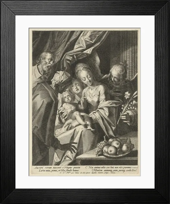 Framed Print : The Holy Family with Saint Anne and Two Angels, c. 1593. Creator: Aegidius Sadeler II