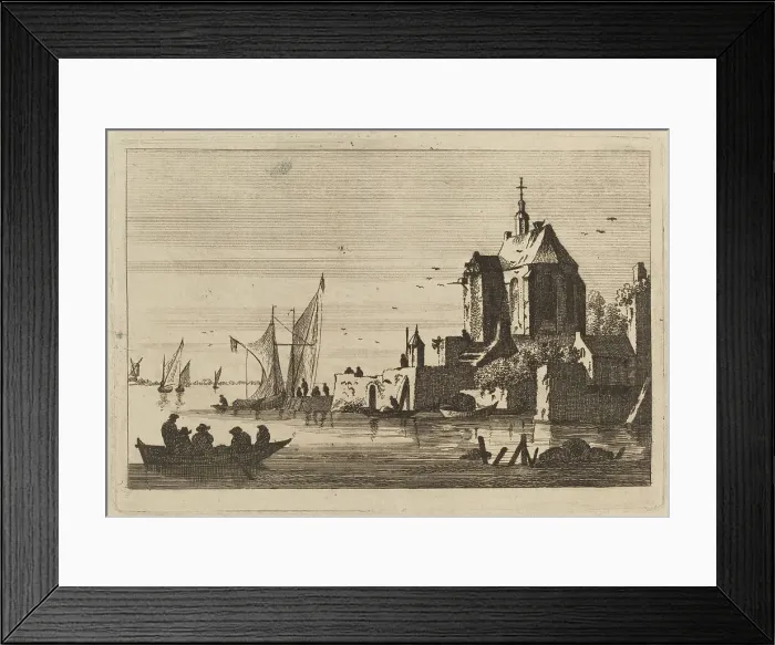 Framed Print : Church in an Inlet with Rowboat in the Foreground. Creator: Franz Edmund Weirotter Framed Print : Church in an Inlet with Rowboat in the Foreground. Creator: Franz Edmund Weirotter