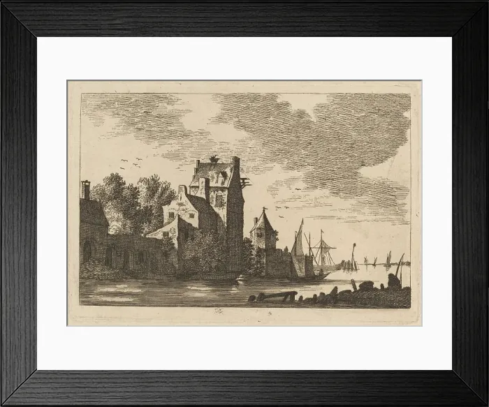 Framed Print : Houses on an Inlet. Creator: Franz Edmund Weirotter Framed Print : Houses on an Inlet. Creator: Franz Edmund Weirotter