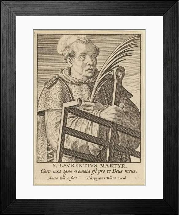 Framed Print : S. Laurentius Martyr. Creator: Antonius Wierix Framed Print : S. Laurentius Martyr. Creator: Antonius Wierix