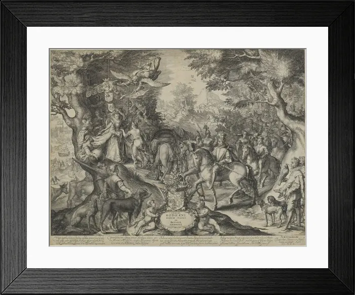 Framed Print : Allegory of Flourishing State of the United Provinces, 1602. Creator: Jan Saenredam Framed Print : Allegory of Flourishing State of the United Provinces, 1602. Creator: Jan Saenredam