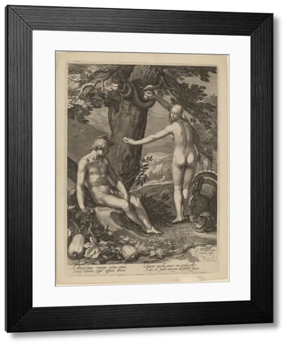 Framed Print : Temptation of Man, 1604. Creator: Jan Saenredam Framed Print : Temptation of Man, 1604. Creator: Jan Saenredam