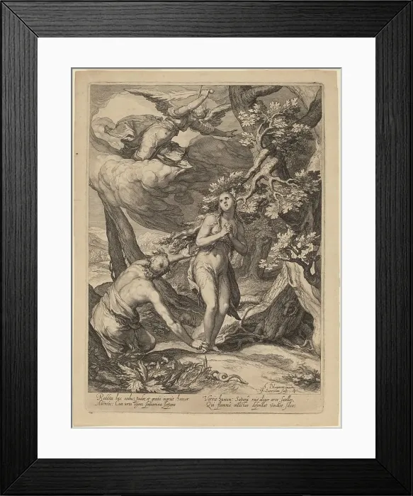 Framed Print : Expulsion from Eden, 1604. Creator: Jan Saenredam Framed Print : Expulsion from Eden, 1604. Creator: Jan Saenredam