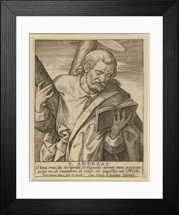 Framed Print : S. Andreas. Creator: Hieronymous Wierix Framed Print : S. Andreas. Creator: Hieronymous Wierix