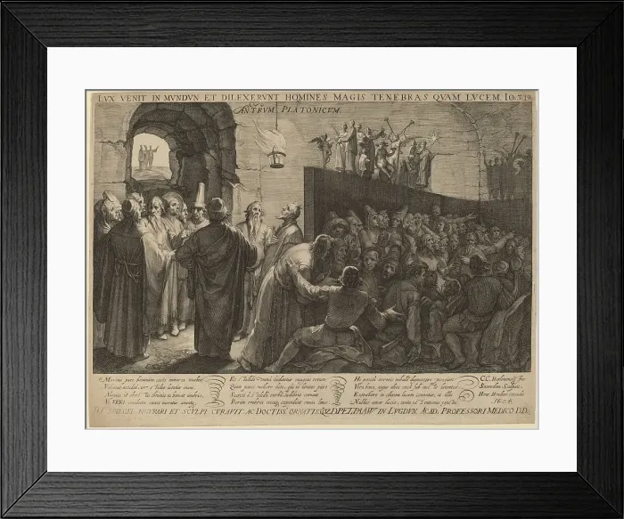 Framed Print : Plato's Cave, 1604. Creator: Jan Saenredam Framed Print : Plato's Cave, 1604. Creator: Jan Saenredam