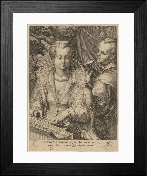Framed Print : Hearing. Creator: Jan Saenredam Framed Print : Hearing. Creator: Jan Saenredam