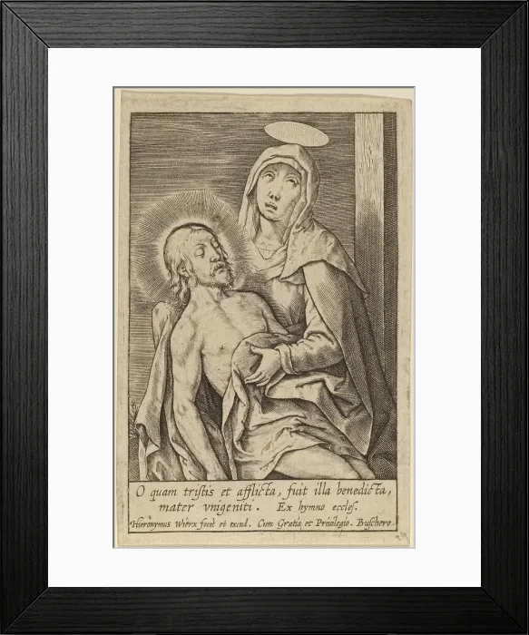Framed Print : O quam tristis et afflicta.... Creator: Hieronymous Wierix Framed Print : O quam tristis et afflicta.... Creator: Hieronymous Wierix