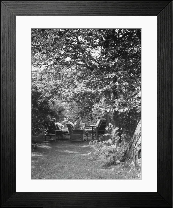 Framed Print : Tea in the Griffin or Nissen Garden, 1931 June 14. Creator: Arnold Genthe Framed Print : Tea in the Griffin or Nissen Garden, 1931 June 14. Creator: Arnold Genthe