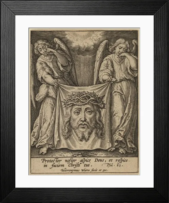 Framed Print : Protector Noster Aspice.... Creator: Hieronymous Wierix Framed Print : Protector Noster Aspice.... Creator: Hieronymous Wierix
