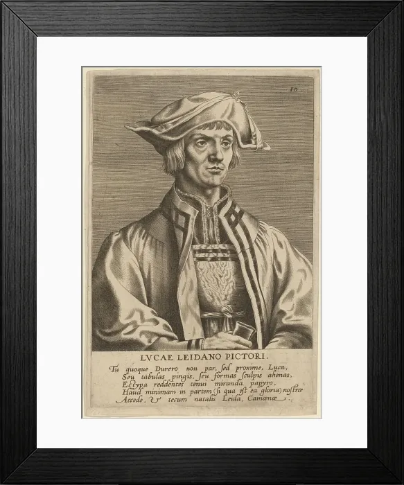 Framed Print : Lucas van Leyden. Creator: Hieronymous Wierix Framed Print : Lucas van Leyden. Creator: Hieronymous Wierix