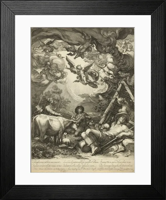 Framed Print : Annunciation to the Shepherds, 1599. Creator: Jan Saenredam Framed Print : Annunciation to the Shepherds, 1599. Creator: Jan Saenredam