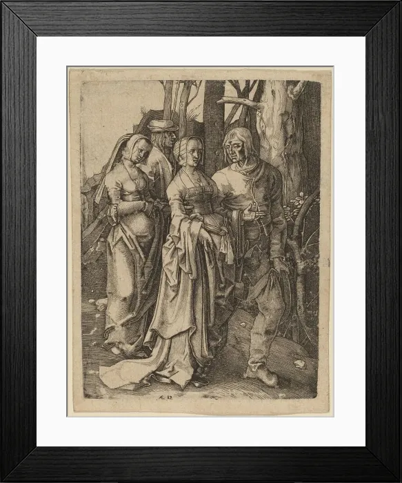 Framed Print : The Two Couples in the Forest. Creator: Hieronymous Wierix Framed Print : The Two Couples in the Forest. Creator: Hieronymous Wierix