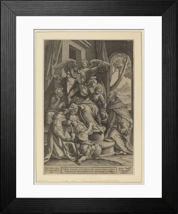 Framed Print : The Holy Kinship, before 1611. Creators: Hieronymous Wierix, Dionisio Calvaert