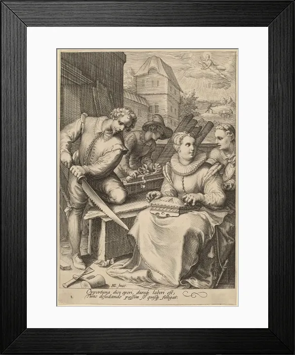 Framed Print : Midday, c.1595-1598. Creator: Jan Saenredam Framed Print : Midday, c.1595-1598. Creator: Jan Saenredam