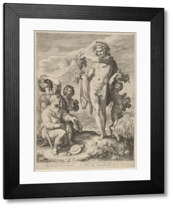 Framed Print : The Cult of Bacchus, 1596. Creator: Jan Saenredam Framed Print : The Cult of Bacchus, 1596. Creator: Jan Saenredam