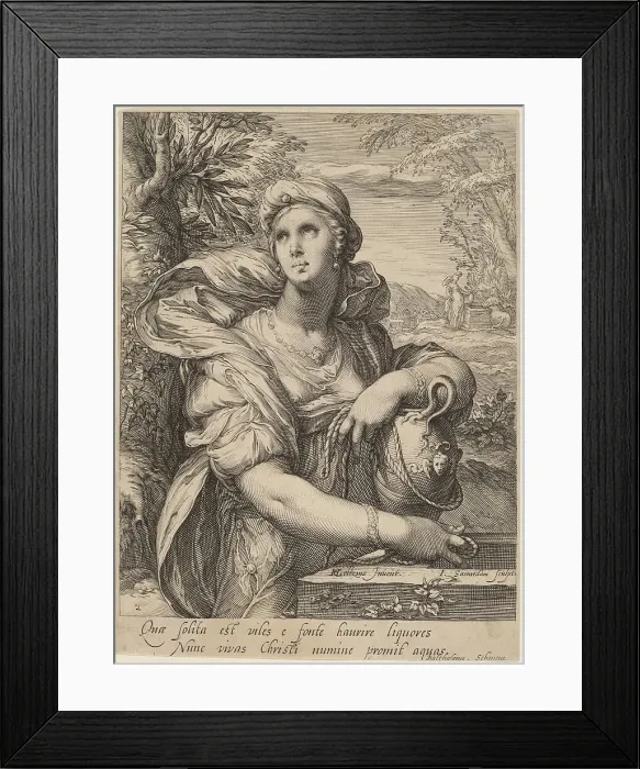 Framed Print : Samarian Woman at the Well. Creator: Jan Saenredam Framed Print : Samarian Woman at the Well. Creator: Jan Saenredam