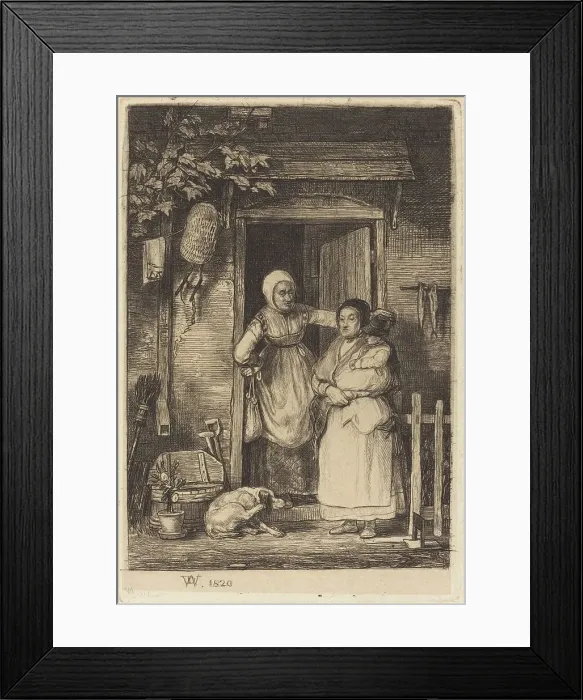 Framed Print : The Cottage Door, published 1824. Creator: David Wilkie Framed Print : The Cottage Door, published 1824. Creator: David Wilkie