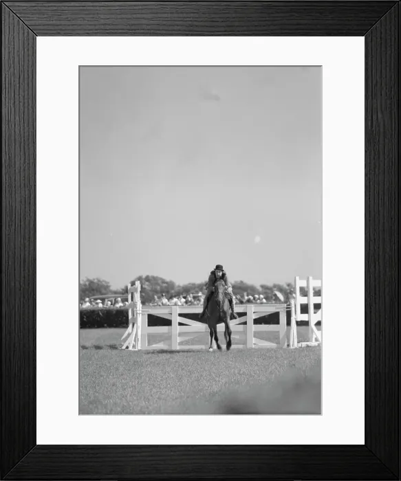 Framed Print : Horse show or show jumping event, between 1911 and 1942. Creator: Arnold Genthe Framed Print : Horse show or show jumping event, between 1911 and 1942. Creator: Arnold Genthe