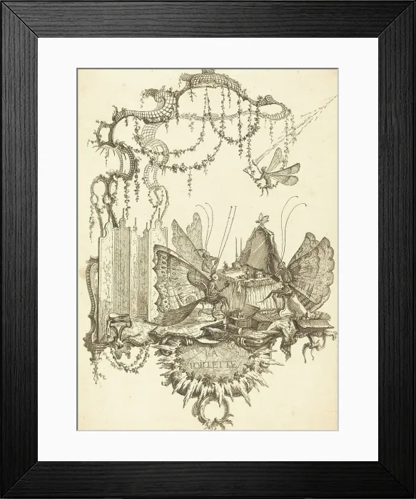 Framed Print : La Toilette, in or after 1756. Creator: Charles-Germain de Saint-Aubin Framed Print : La Toilette, in or after 1756. Creator: Charles-Germain de Saint-Aubin
