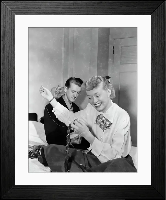 Framed Print : Portrait of June Christy and Bob Cooper, 1947 or 1948. Creator: William Paul Gottlieb Framed Print : Portrait of June Christy and Bob Cooper, 1947 or 1948. Creator: William Paul Gottlieb