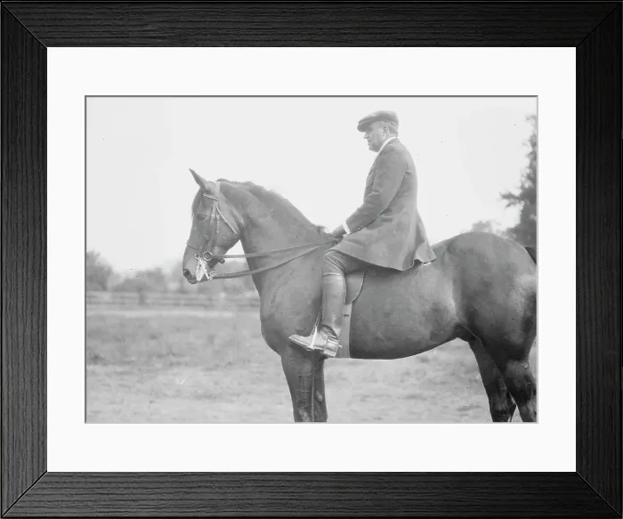 Framed Print : Bruce, J.M. Mr. on horseback, 1919 May 30. Creator: Arnold Genthe Framed Print : Bruce, J.M. Mr. on horseback, 1919 May 30. Creator: Arnold Genthe