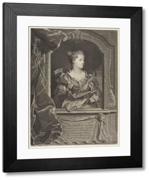 Framed Print : Elizabeth de Gouy, femme de Hyacinthe Rigaud, 1743. Creator: Johann Georg Wille Framed Print : Elizabeth de Gouy, femme de Hyacinthe Rigaud, 1743. Creator: Johann Georg Wille