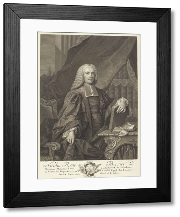 Framed Print : Nicolas Rene Berryer. Creator: Johann Georg Wille Framed Print : Nicolas Rene Berryer. Creator: Johann Georg Wille