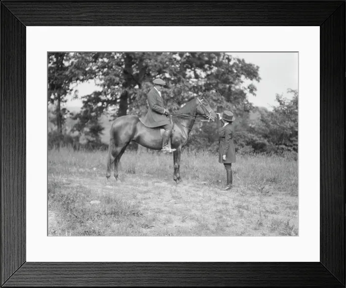Framed Print : Bruce, J.M. Mr. on horseback, with Mrs. Bruce, 1919 May 30. Creator: Arnold Genthe Framed Print : Bruce, J.M. Mr. on horseback, with Mrs. Bruce, 1919 May 30. Creator: Arnold Genthe