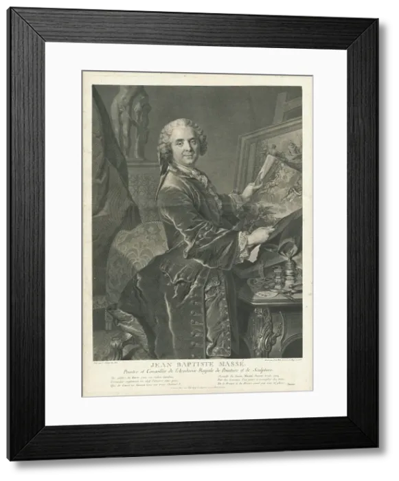 Framed Print : Jean Baptiste Massé, 1755. Creator: Johann Georg Wille Framed Print : Jean Baptiste Massé, 1755. Creator: Johann Georg Wille