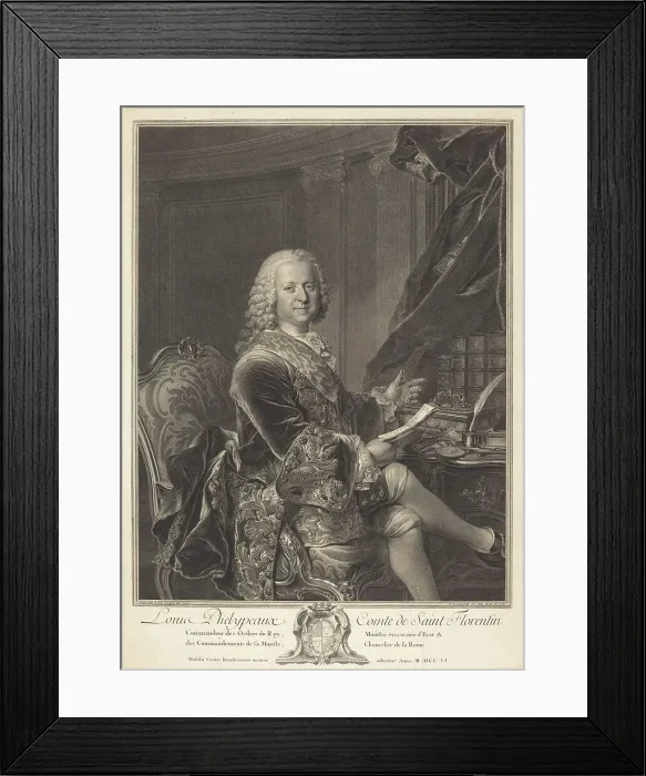 Framed Print : Louis Phelypeaux, comte de Saint Florentin, 1761. Creator: Johann Georg Wille Framed Print : Louis Phelypeaux, comte de Saint Florentin, 1761. Creator: Johann Georg Wille
