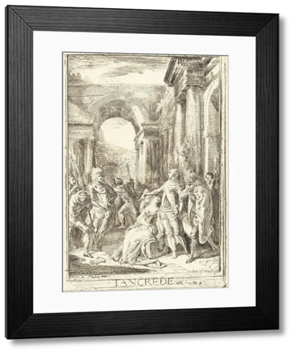 Framed Print : The Challenge [right], 1760. Creator: Gabriel de Saint-Aubin