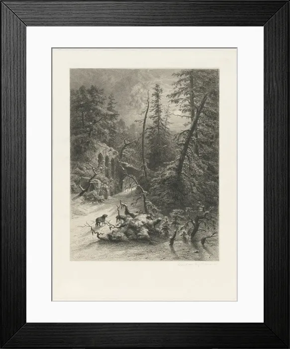 Framed Print : Winter, 1871. Creator: Eduard Willmann Framed Print : Winter, 1871. Creator: Eduard Willmann