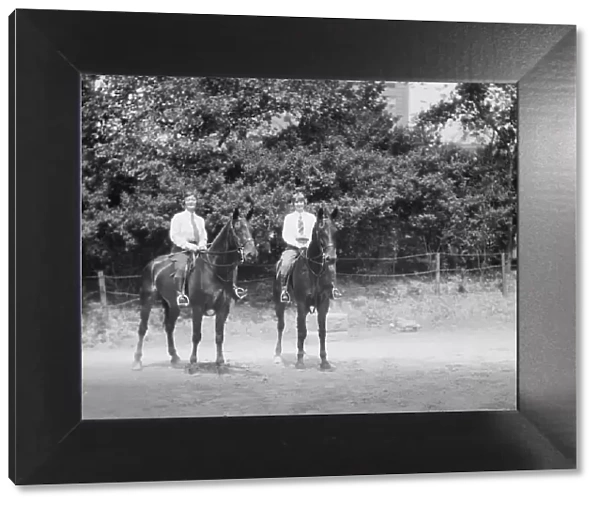 McCulloch, Mrs. and daughter, on horseback, 1929 June 13. Creator: Arnold Genthe