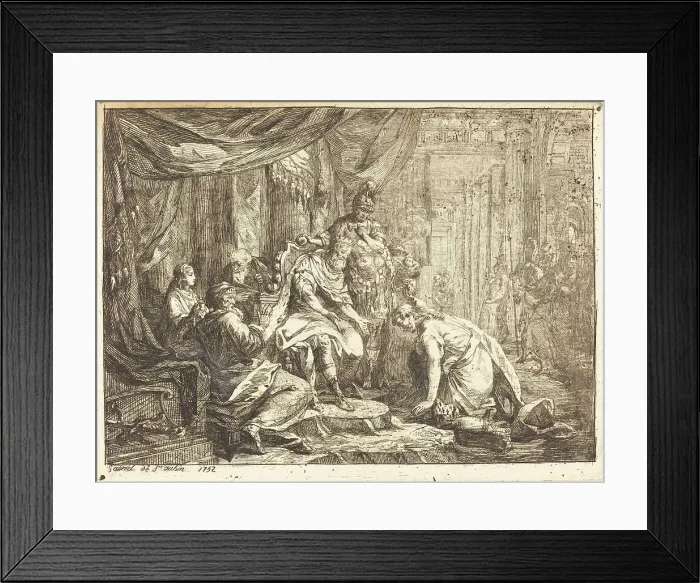 Framed Print : Reconciliation of Absalom and David (Réconciliation d'Absalom et de David), 1752. Creator: Gabriel de Saint-Aubin Framed Print : Reconciliation of Absalom and David (Réconciliation d'Absalom et de David), 1752. Creator: Gabriel de Saint-Aubin