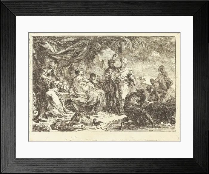Framed Print : Laban cherchant ses dieux, 1753. Creator: Gabriel de Saint-Aubin Framed Print : Laban cherchant ses dieux, 1753. Creator: Gabriel de Saint-Aubin