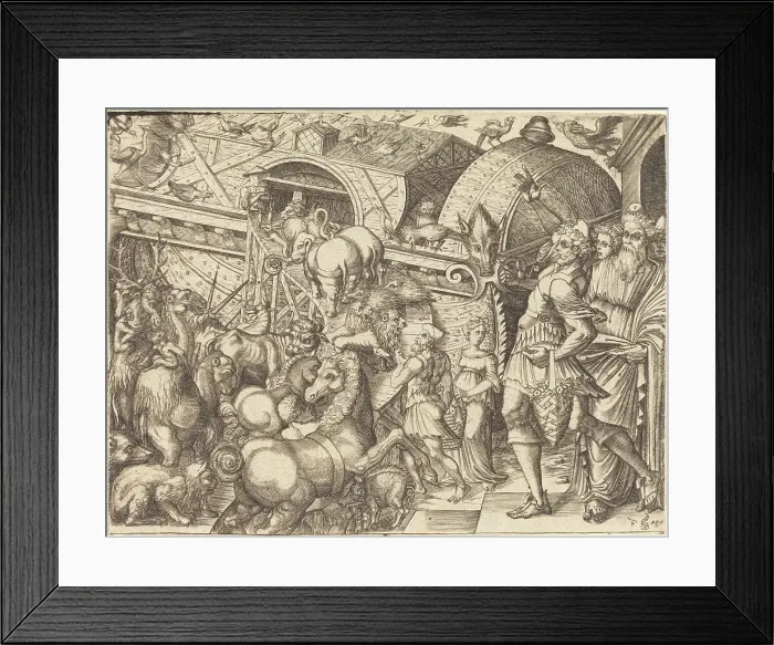 Framed Print : Noah's Ark. Creator: Pierre Woeiriot Framed Print : Noah's Ark. Creator: Pierre Woeiriot