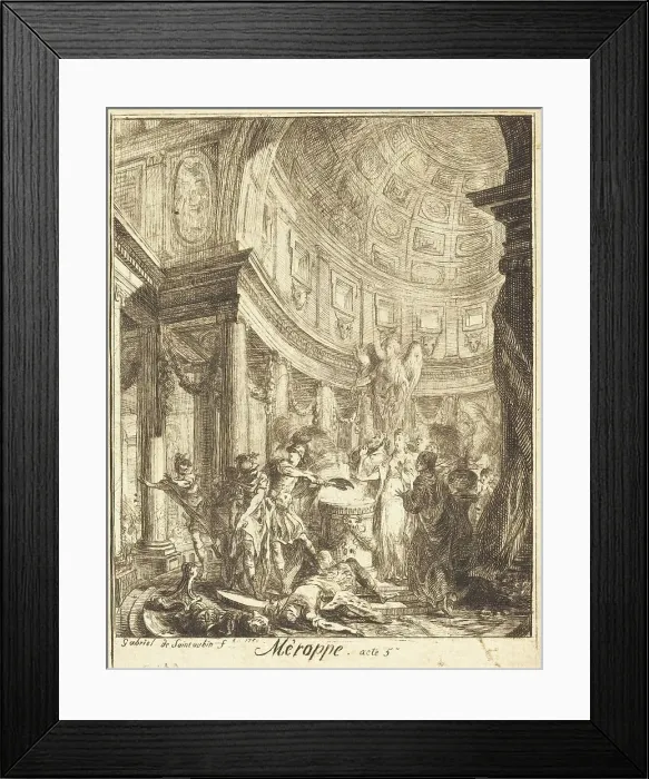 Framed Print : Merope, 1750. Creator: Gabriel de Saint-Aubin Framed Print : Merope, 1750. Creator: Gabriel de Saint-Aubin