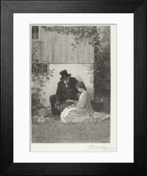 Framed Print : A New England Peddler, 1885. Creator: Henry Wolf Framed Print : A New England Peddler, 1885. Creator: Henry Wolf