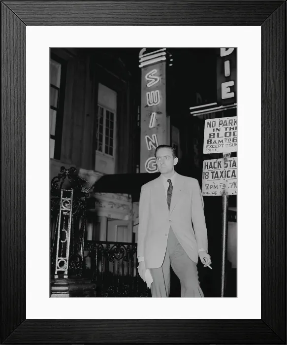 Framed Print : Portrait of Charles Delaunay, 52nd Street, New York, N.Y. ca. Oct. 1946. Creator: William Paul Gottlieb Framed Print : Portrait of Charles Delaunay, 52nd Street, New York, N.Y. ca. Oct. 1946. Creator: William Paul Gottlieb