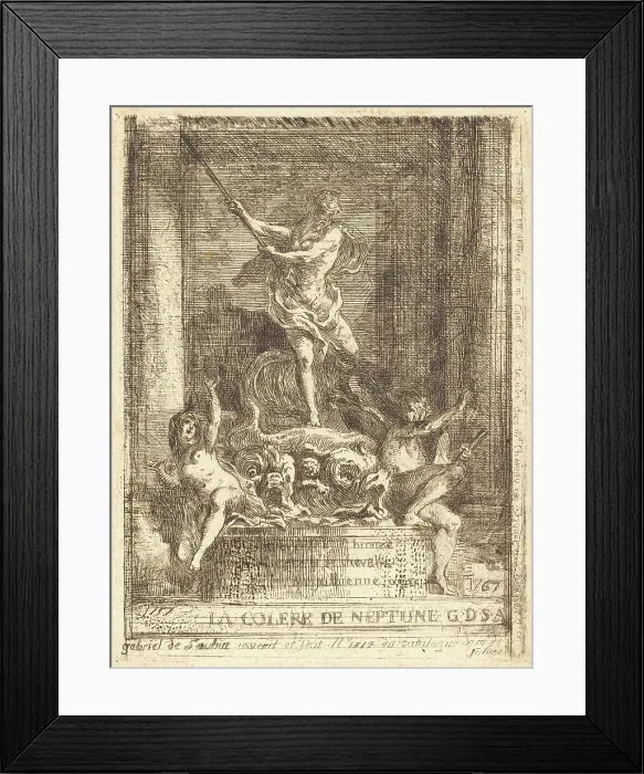Framed Print : La colere de Neptune, 1767. Creator: Gabriel de Saint-Aubin Framed Print : La colere de Neptune, 1767. Creator: Gabriel de Saint-Aubin