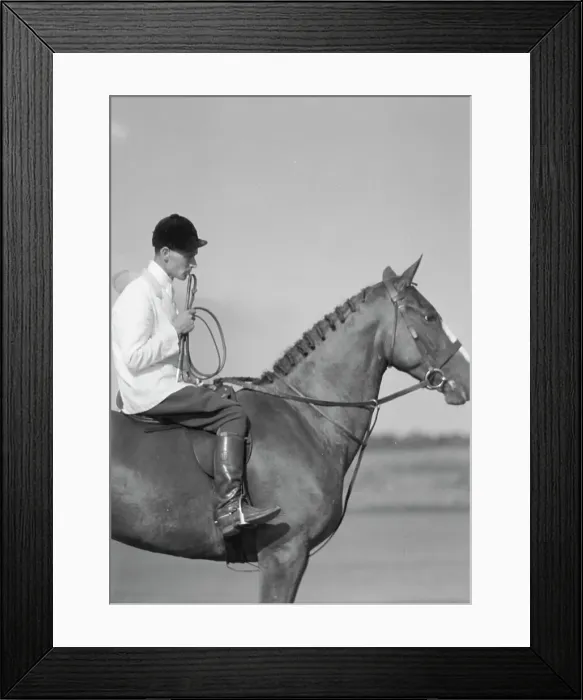 Framed Print : Unidentified person on a horse, between 1911 and 1942. Creator: Arnold Genthe Framed Print : Unidentified person on a horse, between 1911 and 1942. Creator: Arnold Genthe