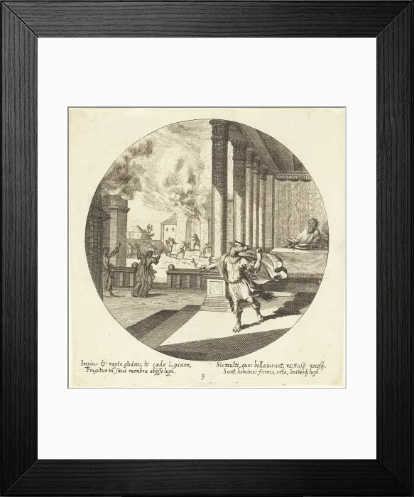 Framed Print : Jove Turns Lycaon into a Wolf, 1665. Creator: Georg Andreas Wolfgang Framed Print : Jove Turns Lycaon into a Wolf, 1665. Creator: Georg Andreas Wolfgang