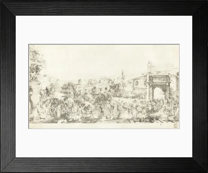 Framed Print : Triomphe de Pompee dans Rome, 1775. Creator: Gabriel de Saint-Aubin Framed Print : Triomphe de Pompee dans Rome, 1775. Creator: Gabriel de Saint-Aubin