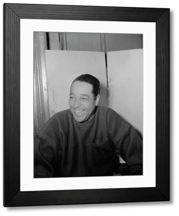 Framed Print : Portrait of Duke Ellington, Washington, D.C. between 1938. Creator: William Paul Gottlieb Framed Print : Portrait of Duke Ellington, Washington, D.C. between 1938. Creator: William Paul Gottlieb