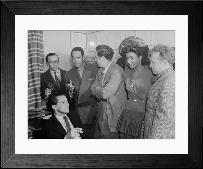 Framed Print : Portrait of Ahmet M. Ertegun, Nesuhi Ertegun, Duke Ellington, William P. Gottlieb... Maryland, 1941 Creator: Delia Potofsky Gottlieb Framed Print : Portrait of Ahmet M. Ertegun, Nesuhi Ertegun, Duke Ellington, William P. Gottlieb... Maryland, 1941 Creator: Delia Potofsky Gottlieb