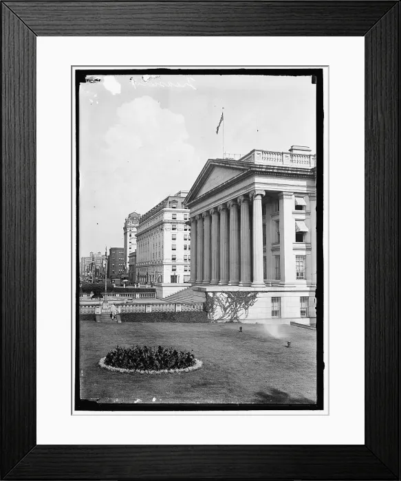 Framed Print : Treasury Building, between 1914 and 1917. Creator: Harris & Ewing. Treasury Building, between 1914 and 1917. Creator: Harris & Ewing Framed Print : Treasury Building, between 1914 and 1917. Creator: Harris & Ewing. Treasury Building, between 1914 and 1917. Creator: Harris & Ewing