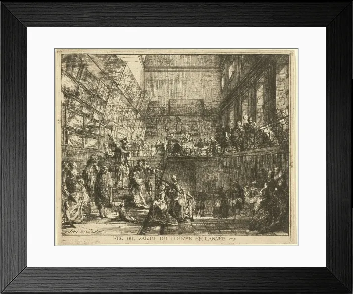Framed Print : Vue du Salon du Louvre en l'annee 1753, 1753. Creator: Gabriel de Saint-Aubin Framed Print : Vue du Salon du Louvre en l'annee 1753, 1753. Creator: Gabriel de Saint-Aubin
