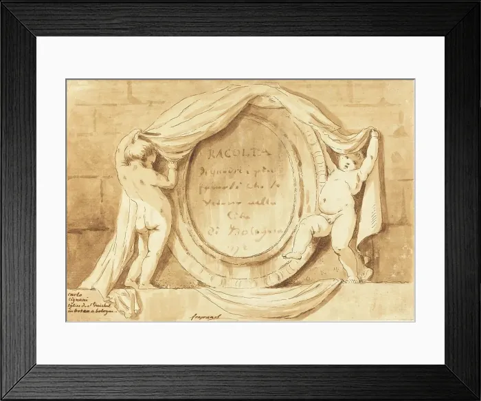 Framed Print : Title Page: Oval Design from the Church of San Michele de Bosco, Bologna, 1772. Creator: Jean Claude Richard Saint-Non Framed Print : Title Page: Oval Design from the Church of San Michele de Bosco, Bologna, 1772. Creator: Jean Claude Richard Saint-Non