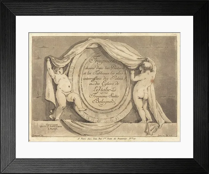 Framed Print : Title Page: Oval Design from the Church of San Michele de Bosco, Bologna, 1772. Creator: Jean Claude Richard Saint-Non Framed Print : Title Page: Oval Design from the Church of San Michele de Bosco, Bologna, 1772. Creator: Jean Claude Richard Saint-Non